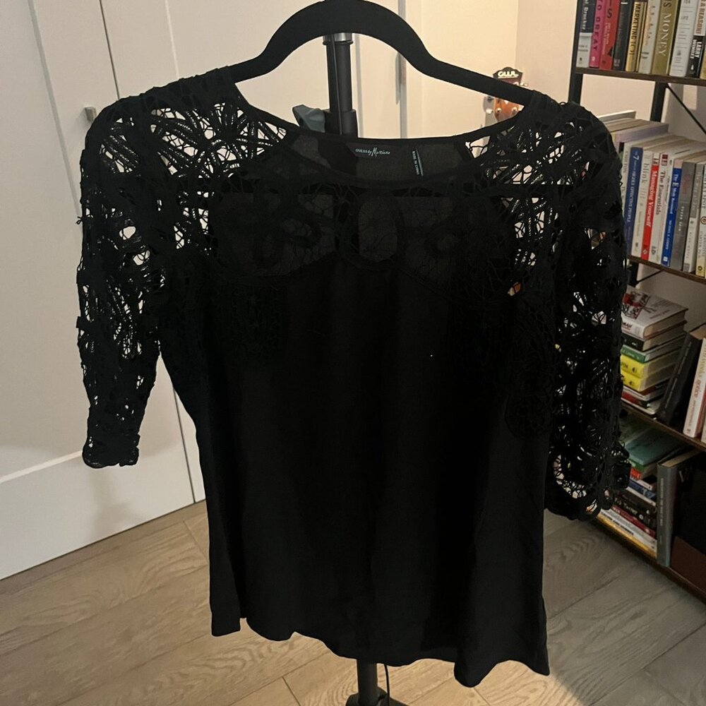 Guess by Marciano Size S  Black Lace Blouse